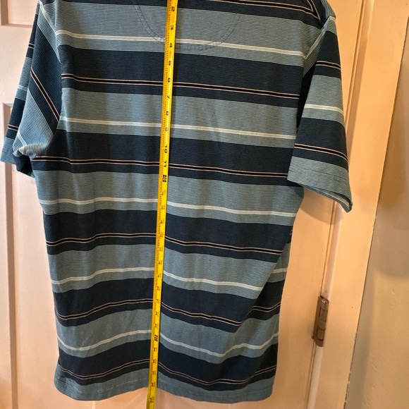 Gioberti Shirt Mens Polo M Striped Collard SS E1.2 - Picture 8 of 9